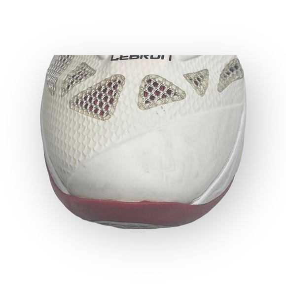 Nike ✔︎ LeBron 8 PS Home Basketball Shoe Sneaker ✔︎ White Sport Red ✔︎ 12D 2011 - Picture 14 of 17